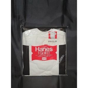 Vtg Hanes Boys White T-Shirts 3 Pack Size 6 Age 5-6 Years New